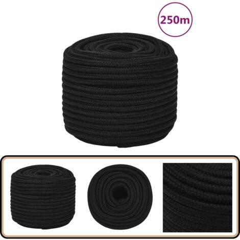 Corde Polypro Tressée Noire Ø3mm Bobine 100m - Résistante Intérieur/Extérieur, Bricolage, DIY