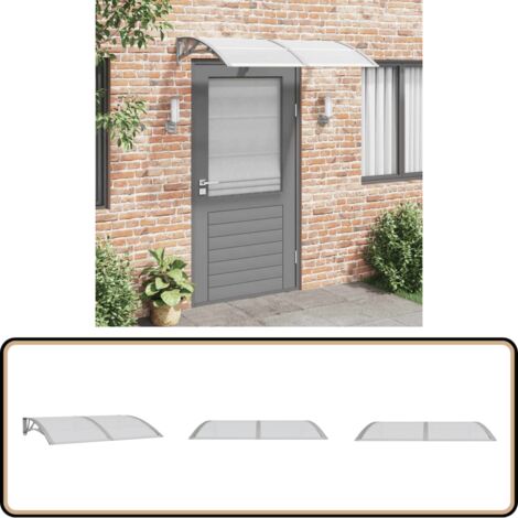 Auvent De Porte Extérieur 150x100 Cm En Polycarbonate Gris – Marquise Résistante Aux Intempéries Pour Terrasse Et Entrée