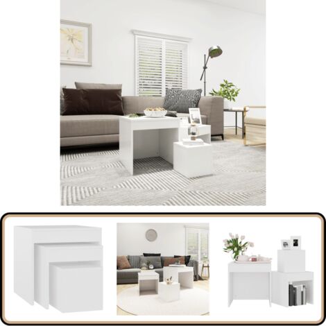 Set De 3 Tables Gigognes Transparentes En Verre Trempé – Design Moderne Et Pratique Pour Salon