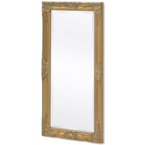 Miroir Baroque Mural Or Antique - 154 Cm De Hauteur, Cadre Bois, Style Psyché
