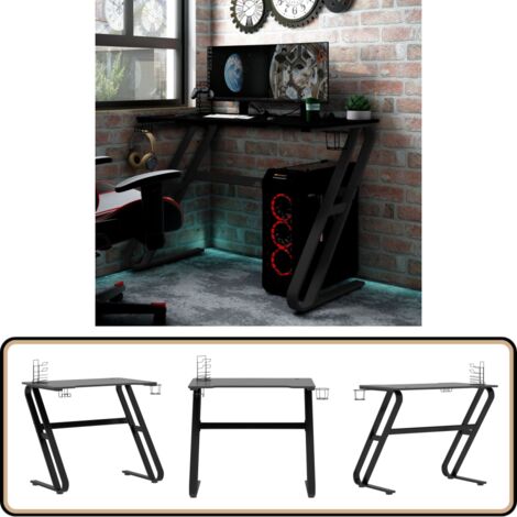 Bureau Gamer Homidec 130x60 Cm Noir Carbone - Setup Gaming Ergonomique 2022