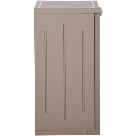Armoire De Rangement Jardin 65x45x172 Cm – Aspect Bois, PP Marron, Pour Extérieur Et Intérieur