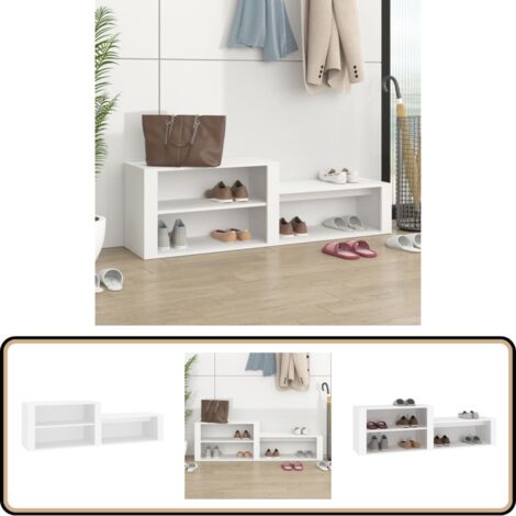 Armoire à chaussures Blanc 60x35x84 cm Bois d'ingénierie - Etagere