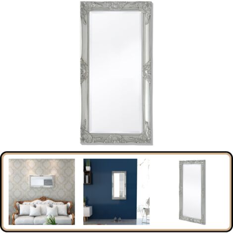Miroir Vénitien Argenté Style Antique - Palazzo INT, 70 Cm, Mural, Baroque