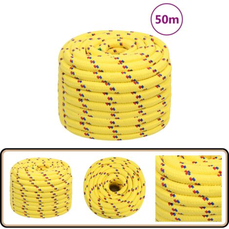 MOONAIRY Corde Polypropylène 12mm 50m Bleue - Corde Bateau Flottante Pour Gréement Et Amarrage