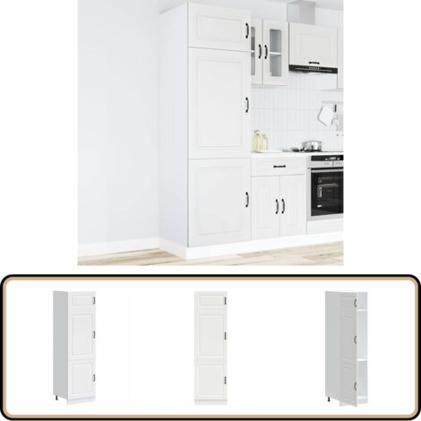 vidaXL Ensemble de 8 meubles de cuisine en bois Kalmar, finition blanc brillant