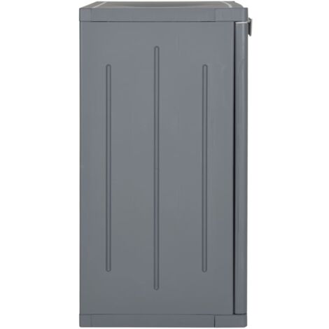 Armoire De Rangement Jardin Gris 65x45x88 Cm - Matière PP Rotin - EAN 8720845818036