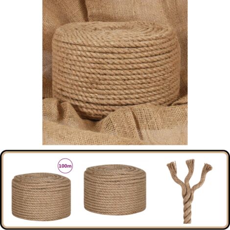 Ancienne Corde En Jute De Manille Naturelle Torsadée - Env. 50 Pieds X 1,75 Pouce