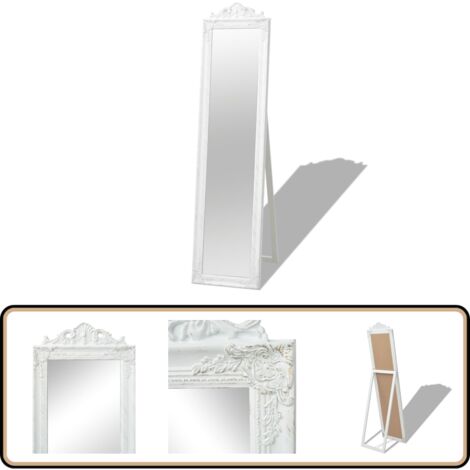 Grand Miroir Baroque Prunk Château Monfort – 196cm, Bois/stuc Doré, Effet Antique
