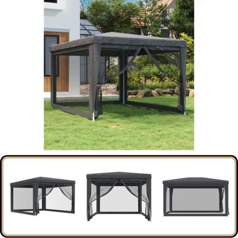 Tente De Fête VidaXL 2.5x2.5m - Belvédère Avec Parois Moustiquaires - Pour Jardin/Événements