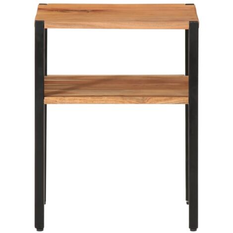 Table D'Appoint Bois Massif Acacia 37x29x40 Cm - Table Basse Salon, Chevet, Table D'Accents Naturelle Et Élégante