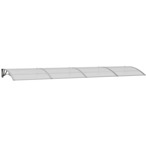 Auvent De Porte Extérieur En Polycarbonate - 400x100 Cm - Gris - Protection Contre La Pluie