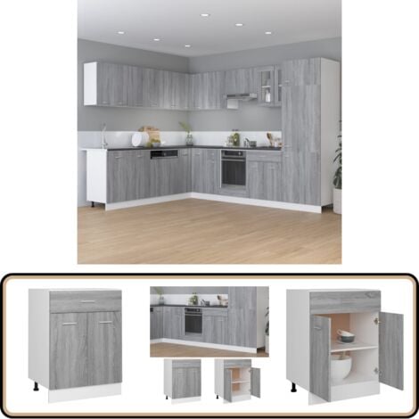 Armoire De Plancher Tiroir Chêne Sonoma 80x46x81,5 Cm Aggloméré