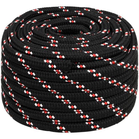 Corde De Bateau Polypropylène 2 Mm X 50 M – Noir, Résistante, Pour Marine, Camping, Accastillage