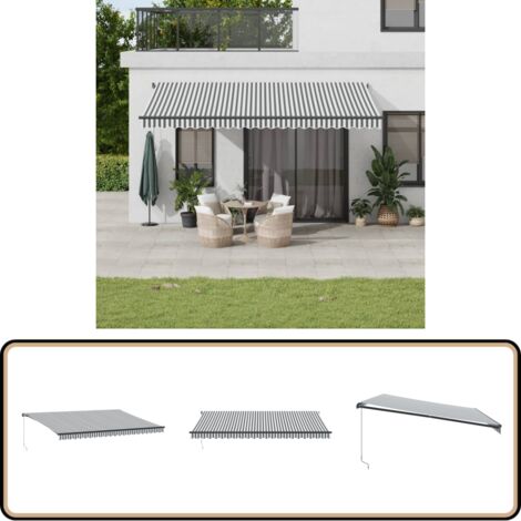 Store Terrasse Rétractable 350x300cm - Auvent Manivelle - Résistant UV Et Eau