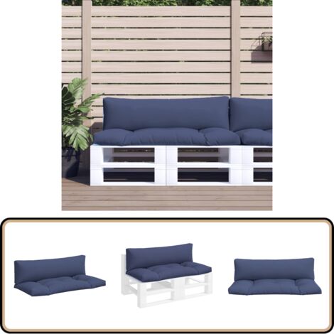 Lot De 2 Coussins De Palette Pour Extérieur - Tissu Gris Foncé, Résistant Aux UV - Pour Balcon, Terrasse, Jardin - 7
