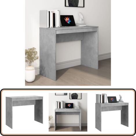 Bureau Gris béton 90x40x72 cm Bois d'ingénierie - Bureau Gris - Bureau ...