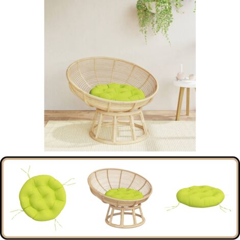 Coussin rond vert vif Ø 60 x11 cm tissu oxford - Coussin Décoratif ...