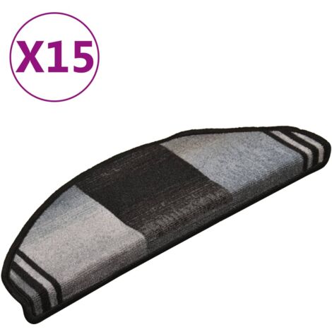 Tapis d'escalier 15 pcs noir 56x17x3 cm - Tapis D'escalier - Protection
