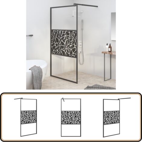 Paroi de Douche 100x195 cm en Verre Trempé 5 mm - Finition