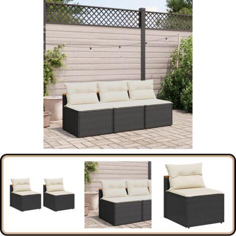 Salon de jardin 6 pcs avec coussins noir résine tressée vidaXL 3227666 Salon de jardin 6 pcs avec coussins noir résine tressée vidaXL 3227666