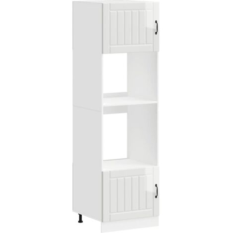 Armoires De Four 2 Pièces VidaXL Style Porto Noir - Bois D'ingénierie, Pieds Réglables - Pour Rangement Four/micro-ondes - 7