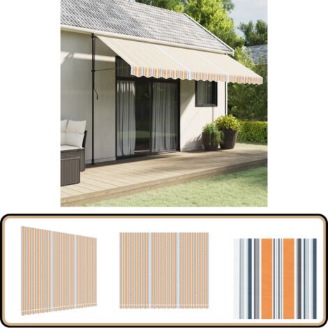 Toile De Remplacement Pour Store Banne Terrasse - 400x250 Cm - Imperméable, Anti-UV - Couleur Kaki - Installation Facile