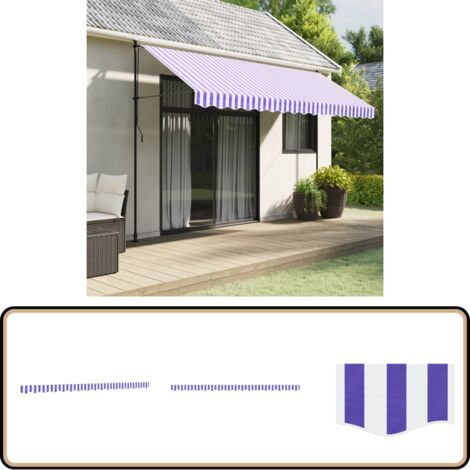Tissu De Valance D'Auvent - Toile De Remplacement Pour Cadre De 6 M - Acrylique Blanc - Pour Balcon Et Extérieur