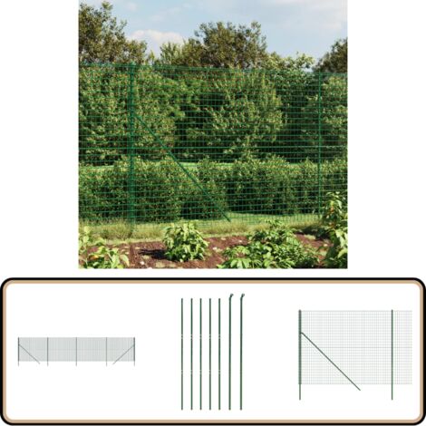 Clôture de jardin - 100 x 75 mm - Treillis métallique - 1,50 x 25 m