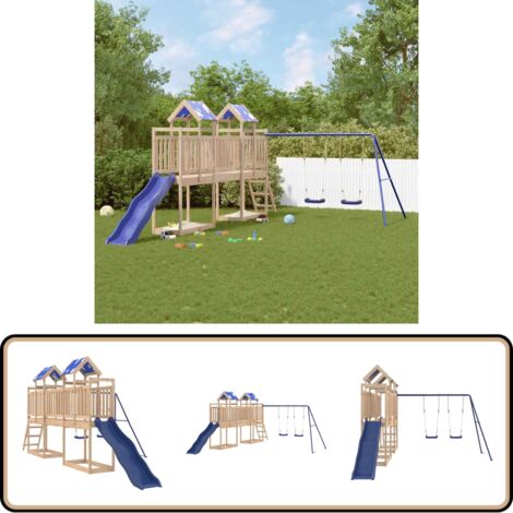Aire de jeux d'extérieur bois de pin massif - Jeux D'extérieurs - Aire De Jeux - Jouet Enfant - Bois - Toboggan (1/5)