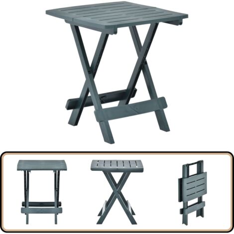 Table De Jardin Pliante Verte 45x43x50 Cm - En Plastique Résistant, Capacité 12 Kg, Design à Lattes