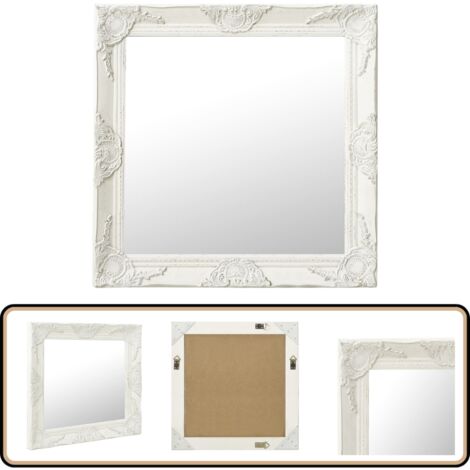 Set Mural 2 Pièces Miroir + Console Style Baroque - Or/blanc - 44x38 Cm - Neuf (défauts Possibles)
