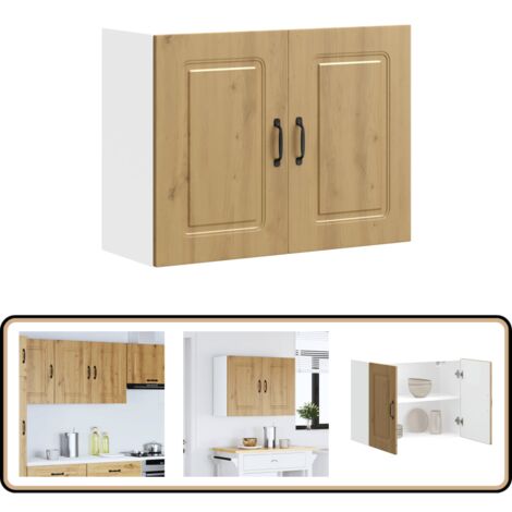 Armoire Murale Cuisine Kalmar Blanc Brillant - Bois Ingénierie 60x60 Cm | Rangement Pratique