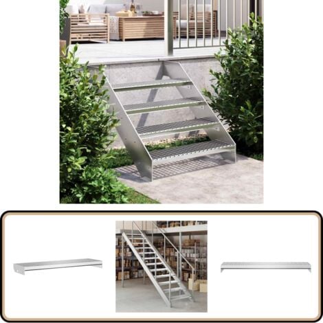 Marche D'escalier En Grille Acier Galvanisé - 600x270mm - Antidérapante R11 - Pour Intérieur/extérieur
