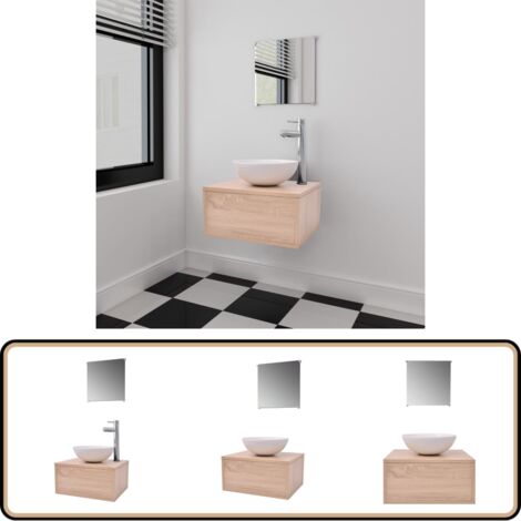 VidaXL Meuble Lavabo Avec Bassin Et Robinet Intégrés Chêne Artisanal - La Poste