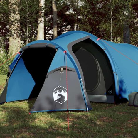 Tente de camping 5 personnes bleu imperméable | Mobilier & Déco
