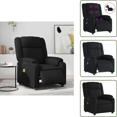 Fauteuil De Massage électrique Inclinable – Chauffant, Simili Cuir Noir, Canapé Relax (neuf)