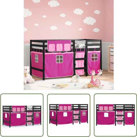 Lit Design Rose Lit Enfant Carrosse 90x200cm Avec Matelas - Pack Rose - Design Belge - Pour Fille à Partir De 4 Ans Lit Enfant Fille