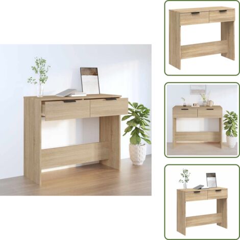 Table Console Noire – 90x36x75 Cm – Bois D'ingénierie – Appoint