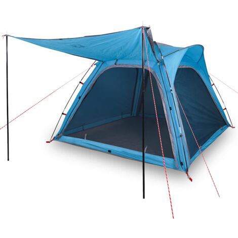 Tente De Voiture VidaXL 4 Personnes, Imperméable Bleue, 435x320x213 Cm – Camping