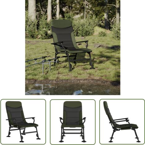 Chaise Pliante Camel Crown - Verte, Avec Sac De Rangement - Camping, Pêche, Dossier Long