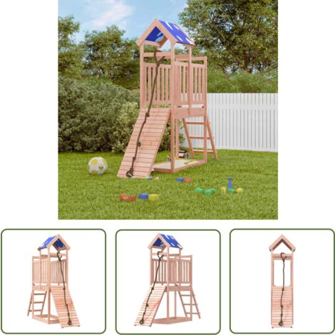 The Living Store Aire de jeux d'extérieur bois massif de douglas - Aire De Jeux Enfant - Jeux Extérieur Bois - Toboggan Bois - Balançoire Bois - Cabane Enfant (1/5)
