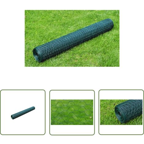 Grillage Volière Métallique Avec Revêtement PVC - Rouleau 25m X 0,5m - Maille 12x12mm
