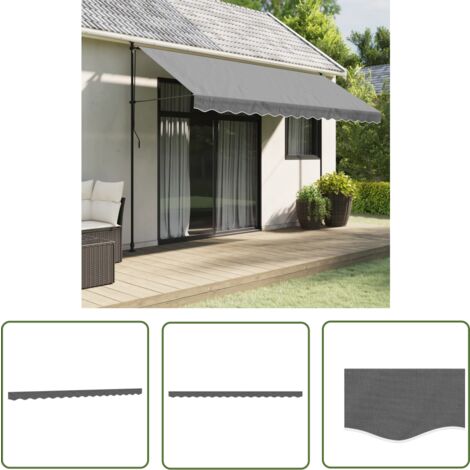 Bandeau De Store Tomostar 5.8x0.2 M Noir - Pour Auvent, Valance Extérieure, Aluminium, Montage Facile