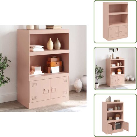 Buffet rose 101,5x39x73,5 acier laminé à froid