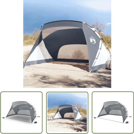 Tente De Plage Gorich - Abri Solaire - Gris/bleu Canard - Portable