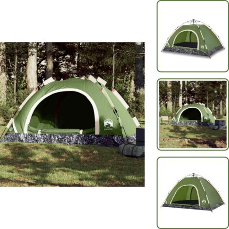 Tente De Camping Dôme 3 Personnes - VidaXL, Vert Olive, Imperméable, Neuve