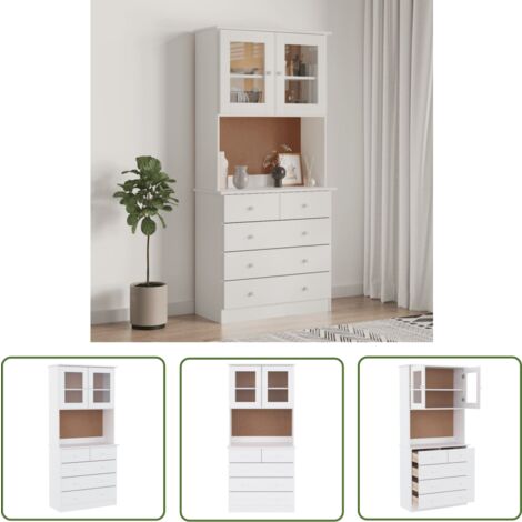 Buffet haut - SALALIS - ALTA - Bois massif de pin - 2 portes