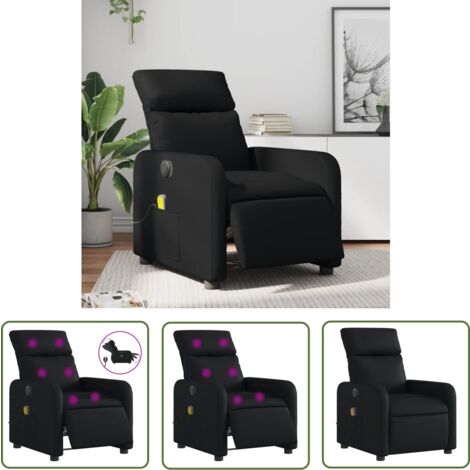 Fauteuil Releveur Électrique VidaXL – Inclinable – Dossier Et Repose-Pieds Réglables – Similicuir Daim Noir – Dimensions 70x90,5x98 Cm