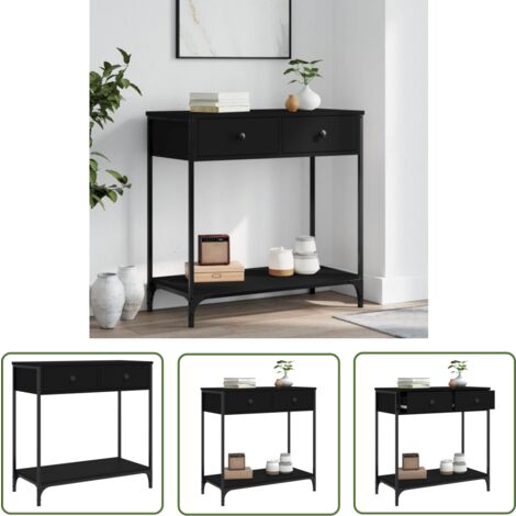 Table console noir 75x40x75 cm bois d'ingénierie | Leroy Merlin